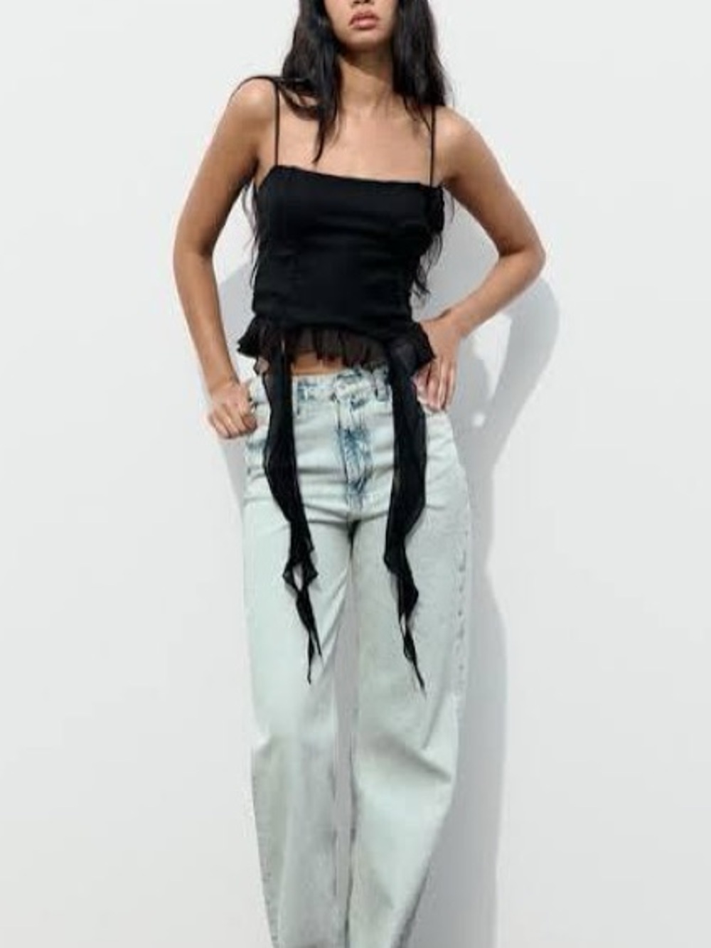 Zara Textured Floral Cotton Gauze Top